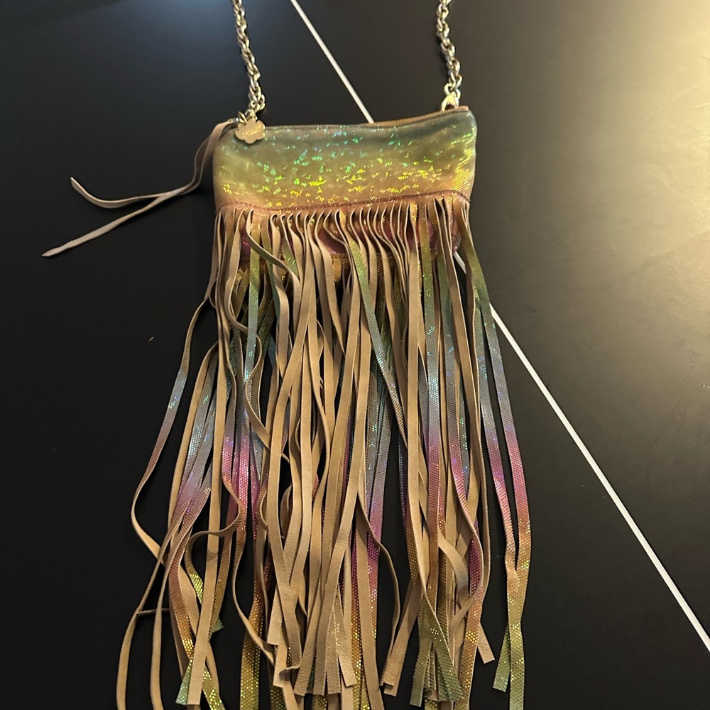 Holographic Fringe Crossbody Bag